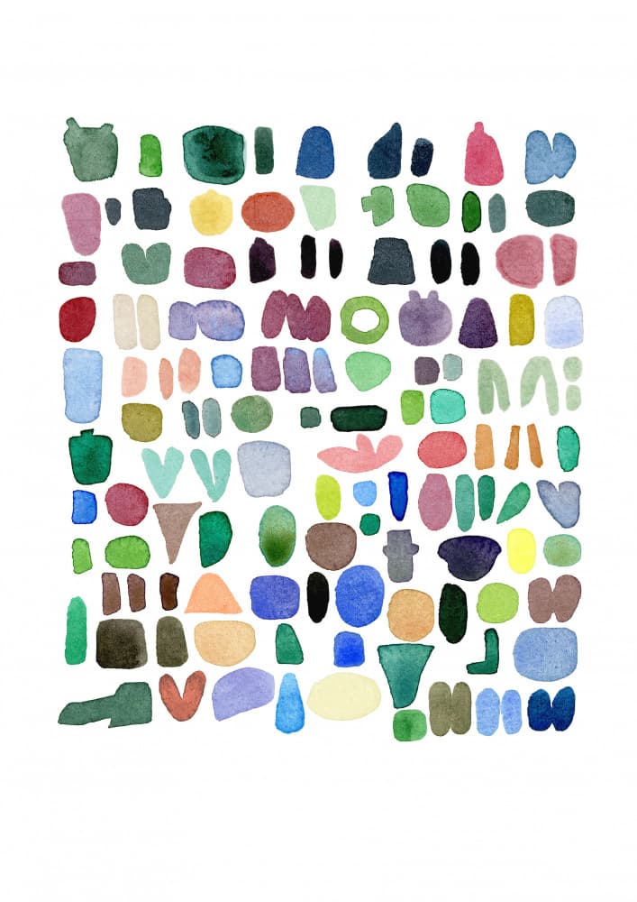 Colorful Abstract Shapes by Louise van Terheijden — canvas wall art