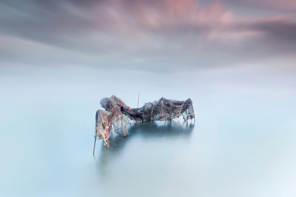 Still Fishing Nets by Joaquin Guerola — canvas wall art