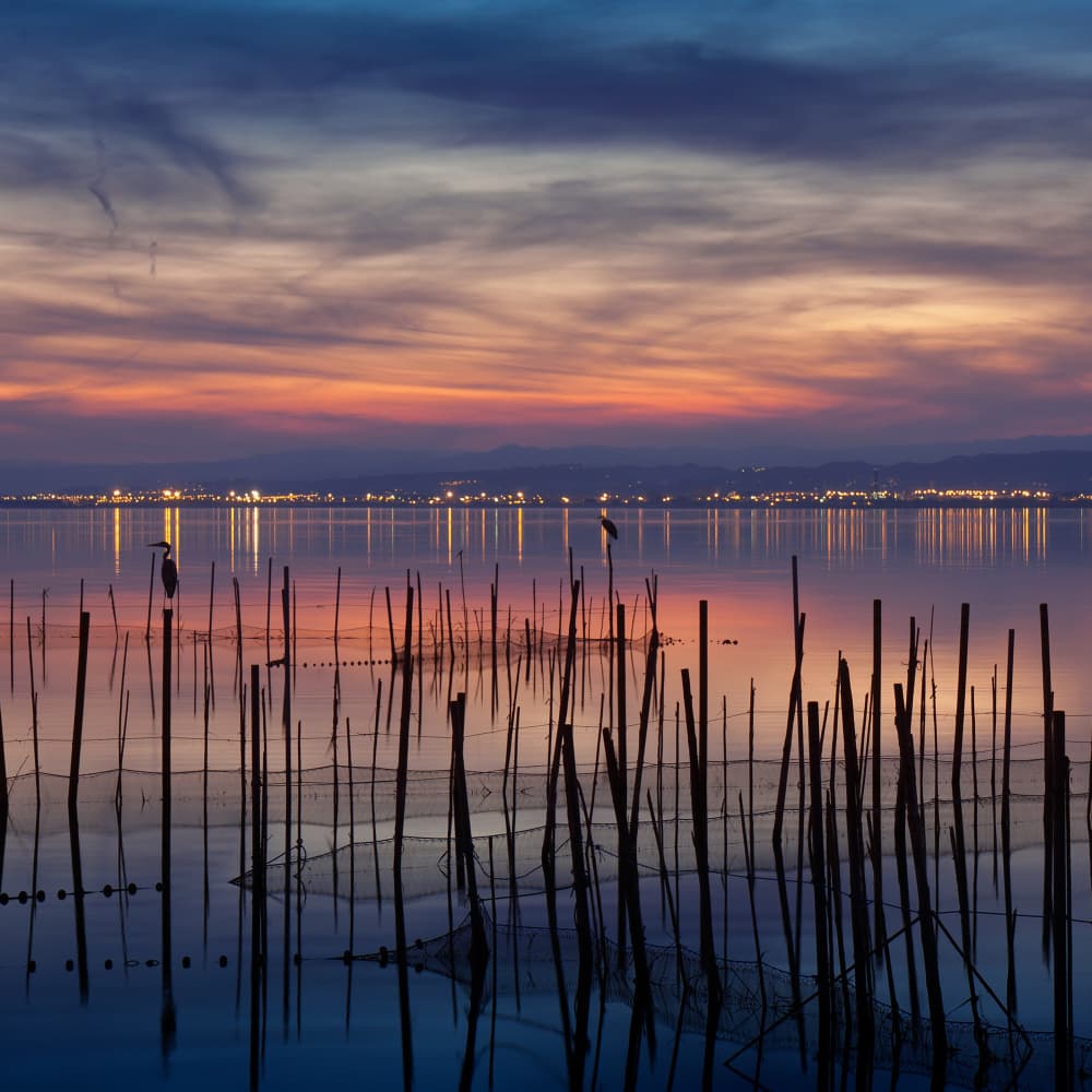 Tranquil Lake Sunset by Angel Villalba — canvas wall art