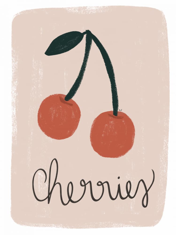 Sweet Red Cherries by Menina Lisboa — canvas wall art