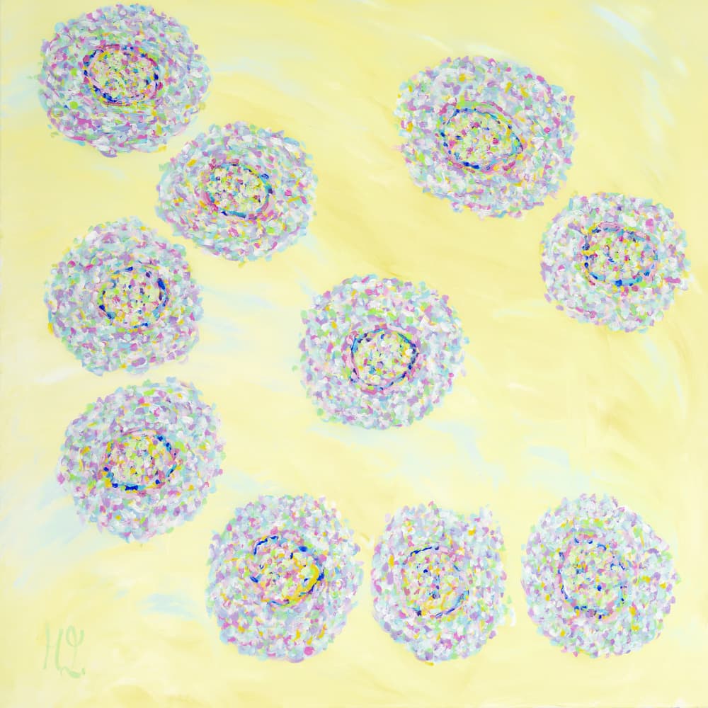 Gentle Abstract Blooms by Helen Joynson — canvas wall art