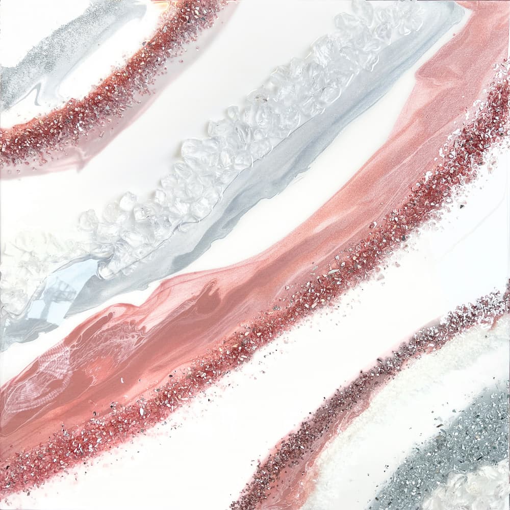 Rose Gold Geode Flow by Alyson Storms — canvas wall art