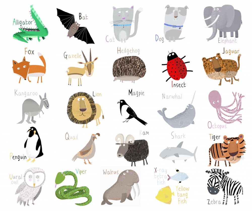 Whimsical Animal ABC by Carla Daly — canvas wall art