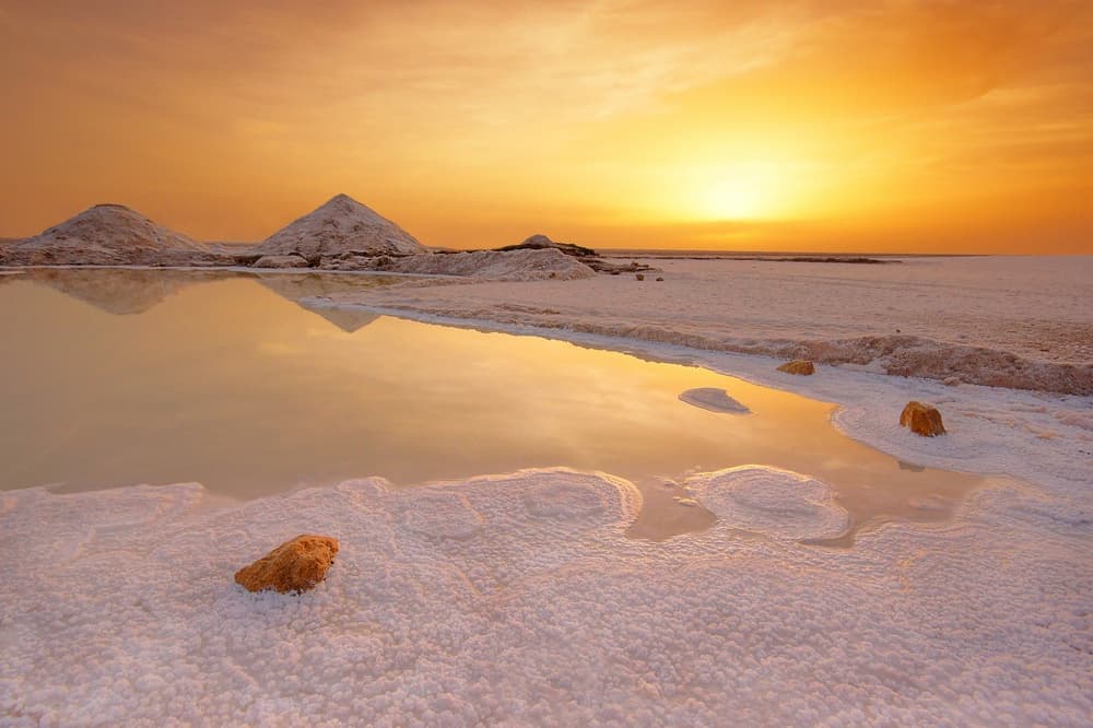 Golden Salt Sunset by Petar Sabol — canvas wall art