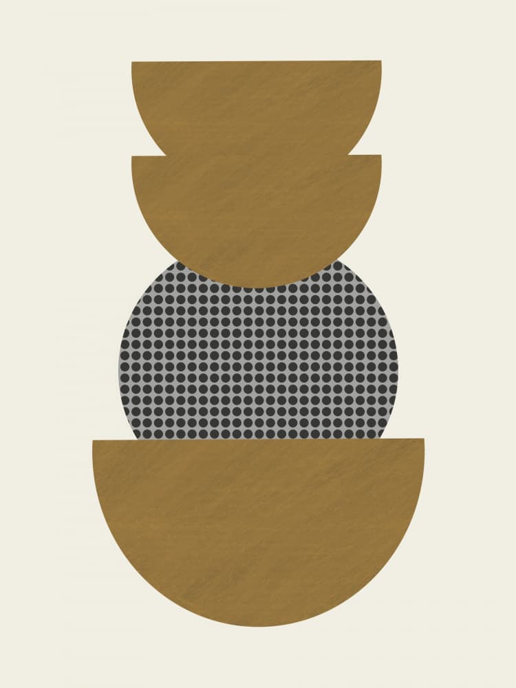 Mid Century Ochre Stack by Little Dean — canvas wall art