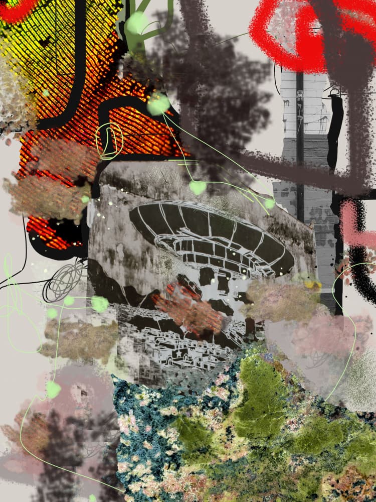Abstract Urban Stadium by Pelin Atilla — canvas wall art