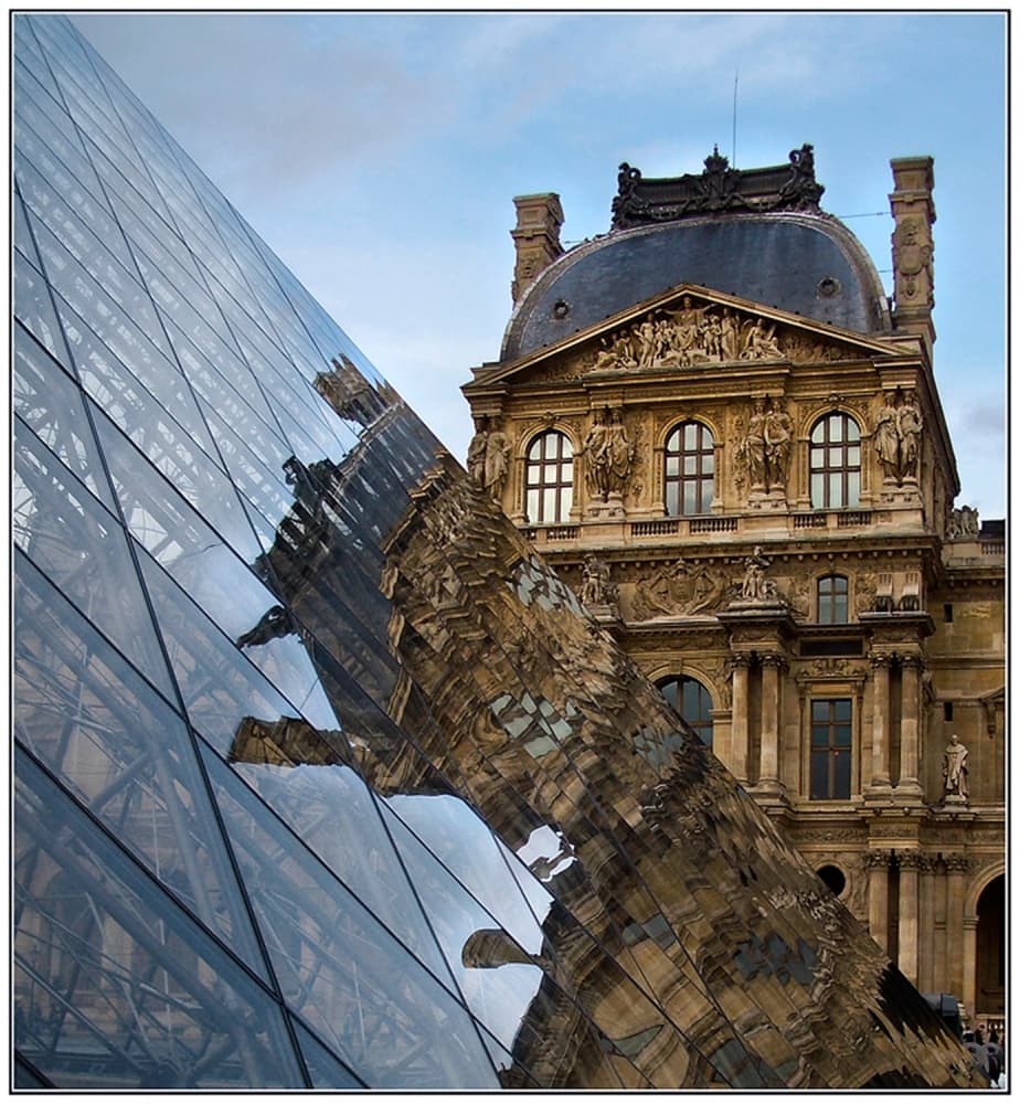 Louvre Pyramid Reflections by Jacek Stefan — canvas wall art