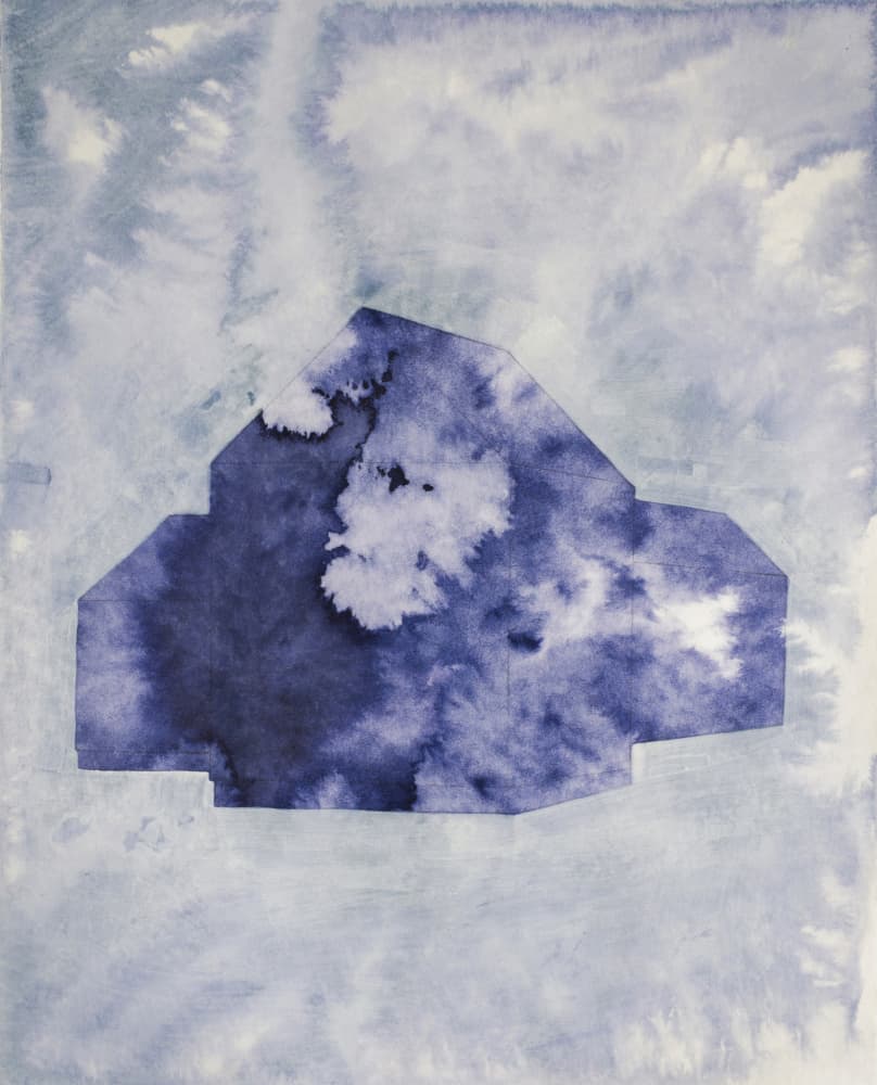 Dreamy Blue House Shape by Joshua Hoskins — canvas wall art
