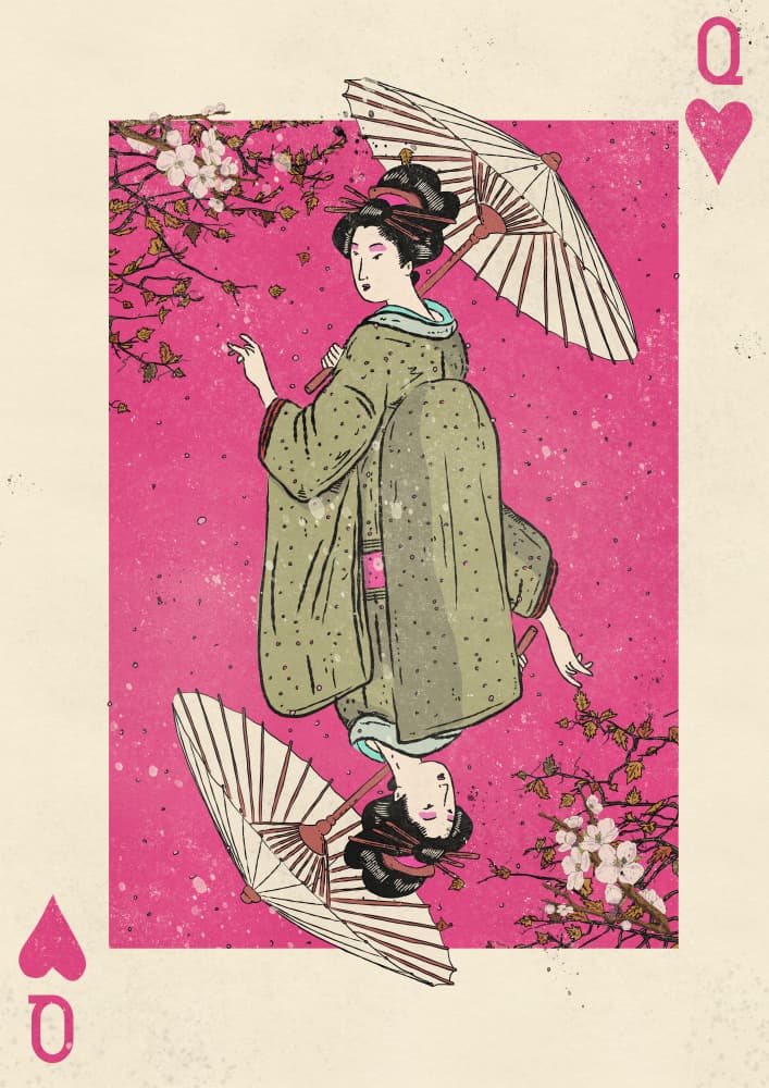 Cherry Blossom Geisha by Nicholas — canvas wall art