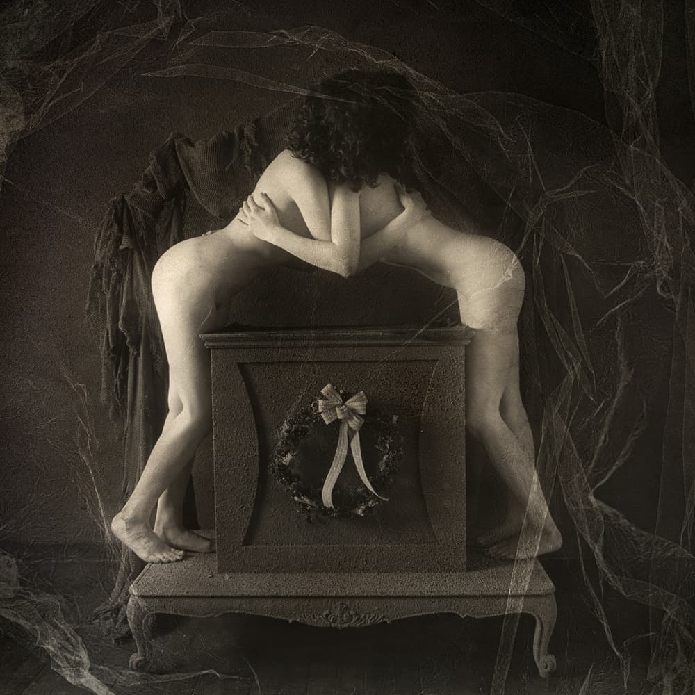 Mysterious Nude Embrace by Fuyuki Hattori — canvas wall art