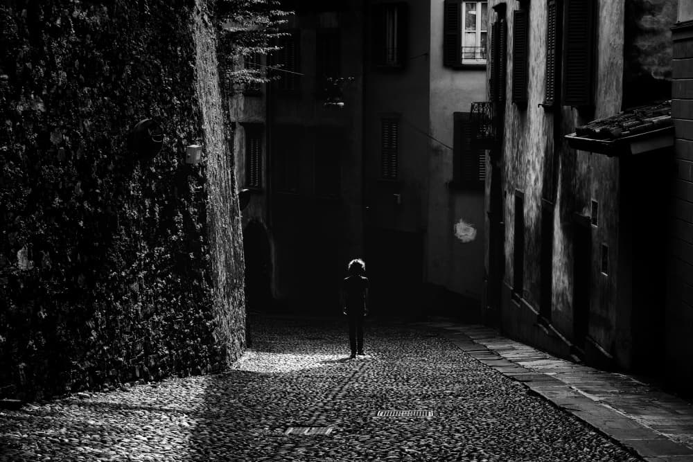 Child In Street Light by Elena Raceala — canvas wall art