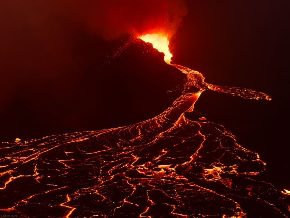 Fiery Lava Flow by Johnny Zhang — canvas wall art