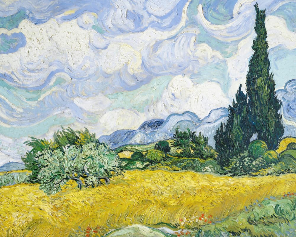 Wheat Field With Cypresses by Vincent Van Gogh — canvas wall art