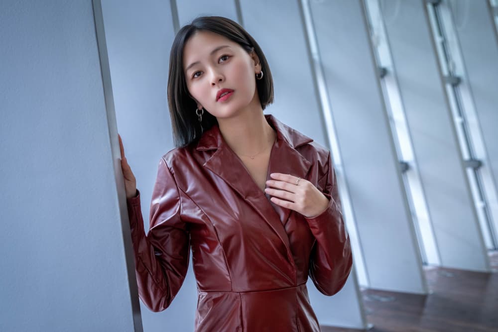 Confident Woman in Red by GABA — canvas wall art