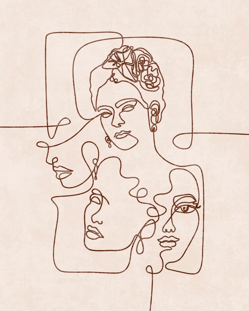 Entwined Faces by Emel Tunaboylu — canvas wall art