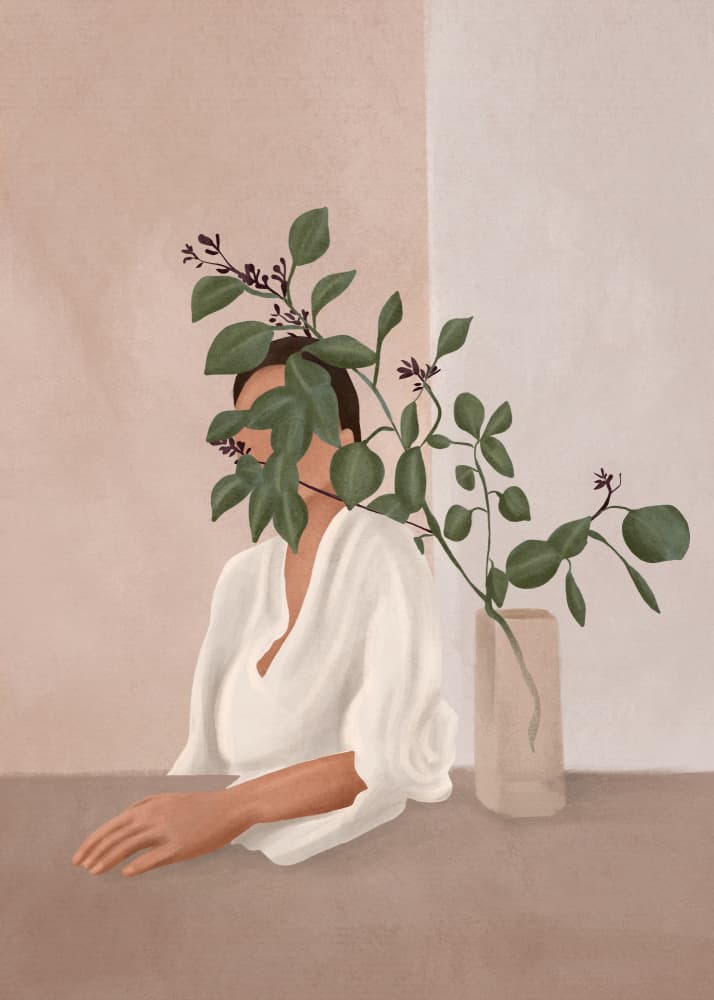 Serene Botanical Woman