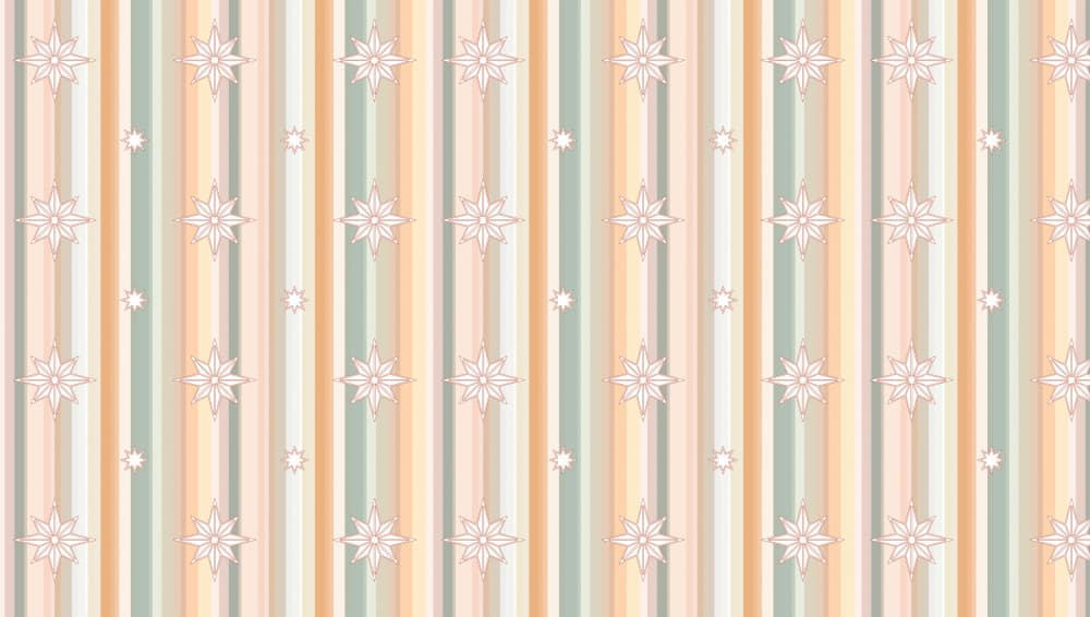 Soft Striped Floral Stars by Sue Skellern — canvas wall art