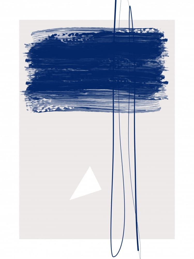 Deep Blue Abstract Forms by Elena Ristova — canvas wall art