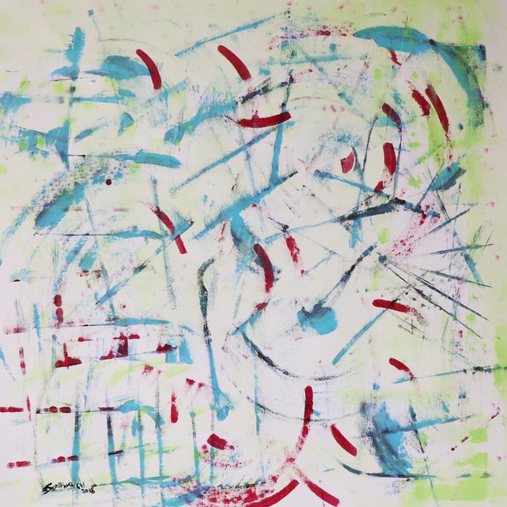 Vibrant Abstract Strokes by Santhosh ch — canvas wall art