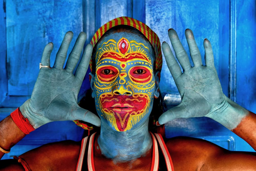 Colorful Indian Face Paint by Shaibal Nandi — canvas wall art
