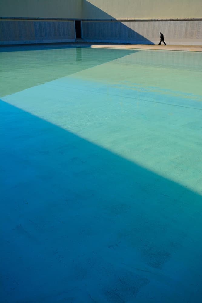 Geometric Shadows Blue Water by Florentinus Joseph — canvas wall art