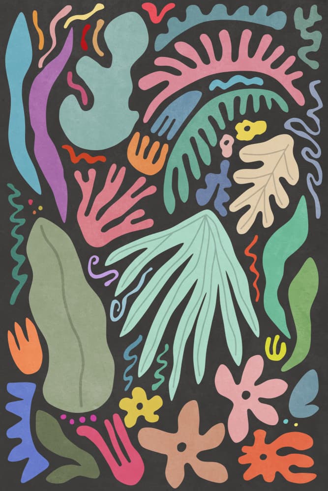 Colorful Botanical Forms by amini54 — canvas wall art
