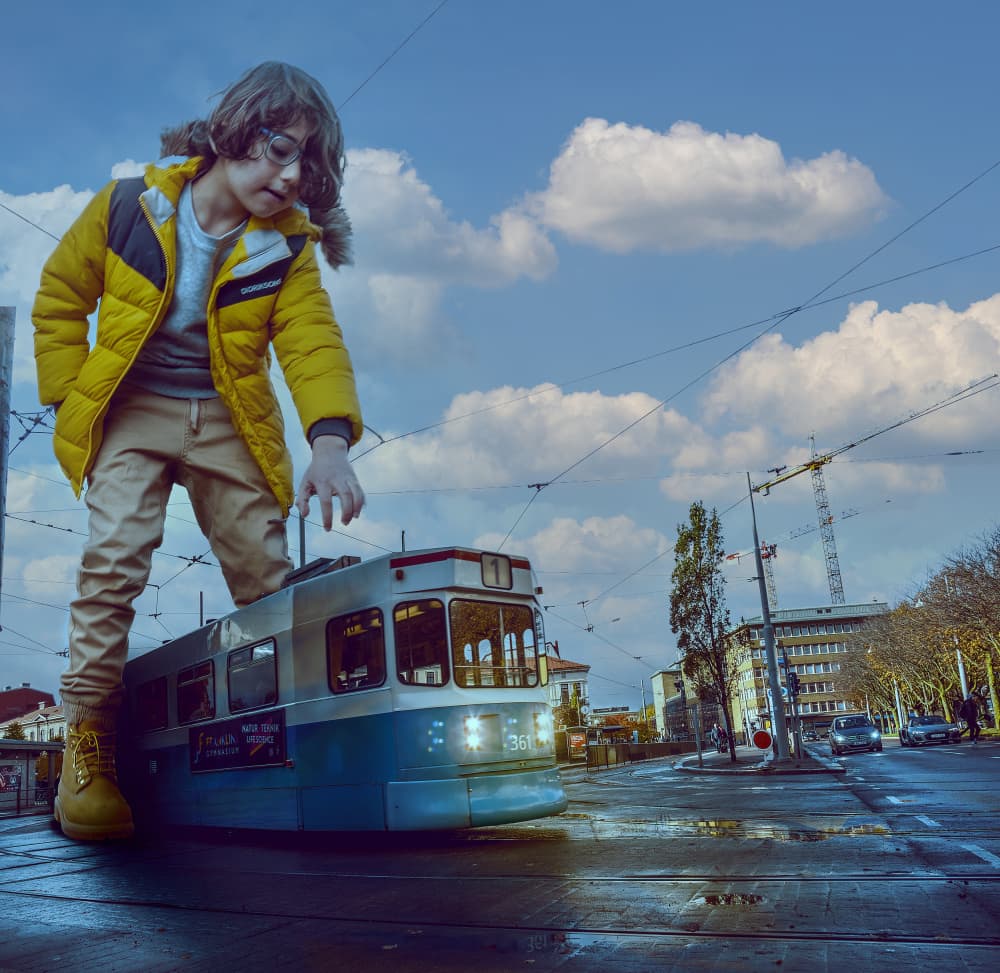 Giant Child City Play by Alex Ogazzi — canvas wall art