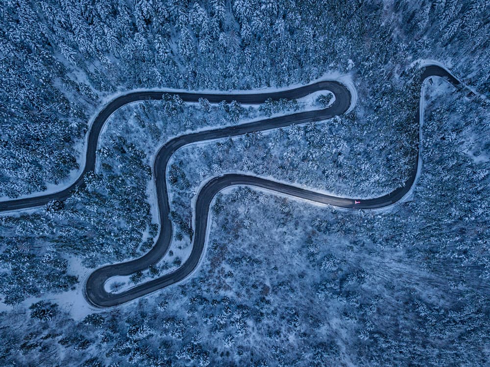 Winding Winter Road by Peter Svoboda MQEP — canvas wall art