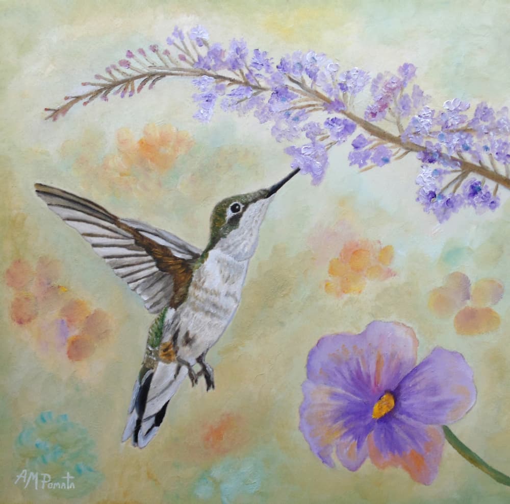 Hummingbird Nectar Sip by Angeles M. Pomata — canvas wall art