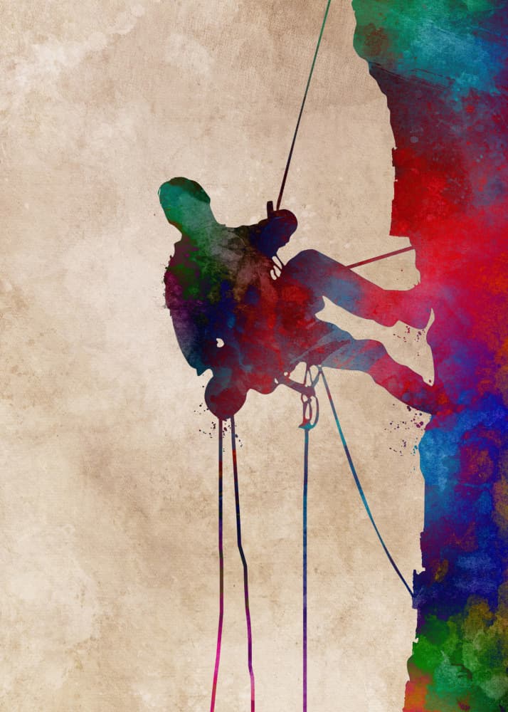 Colorful Climbing Adventure by Justyna Jaszke — canvas wall art