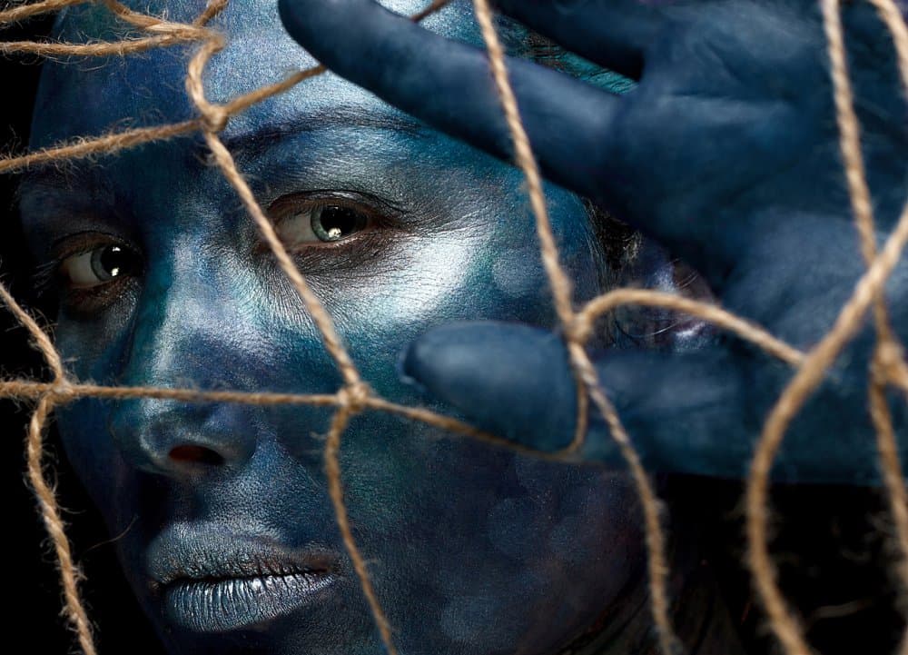 Enigmatic Blue Face by Ivan Kovalev — canvas wall art