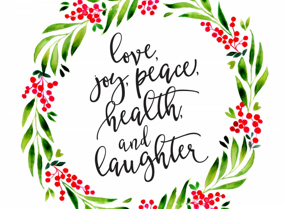 Love Joy Peace Wreath by Rosana Laiz Blursbyai — canvas wall art