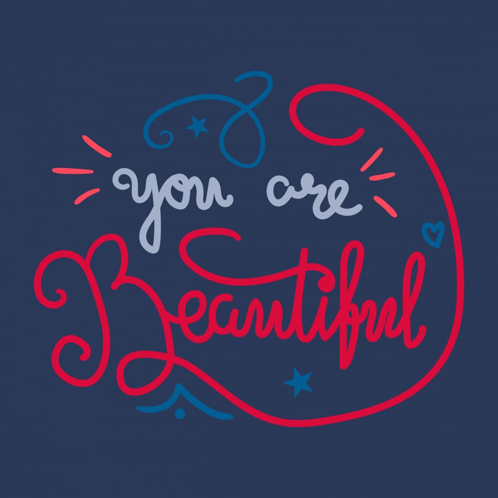 You Are Beautiful Message by Marika Barsrsind — canvas wall art