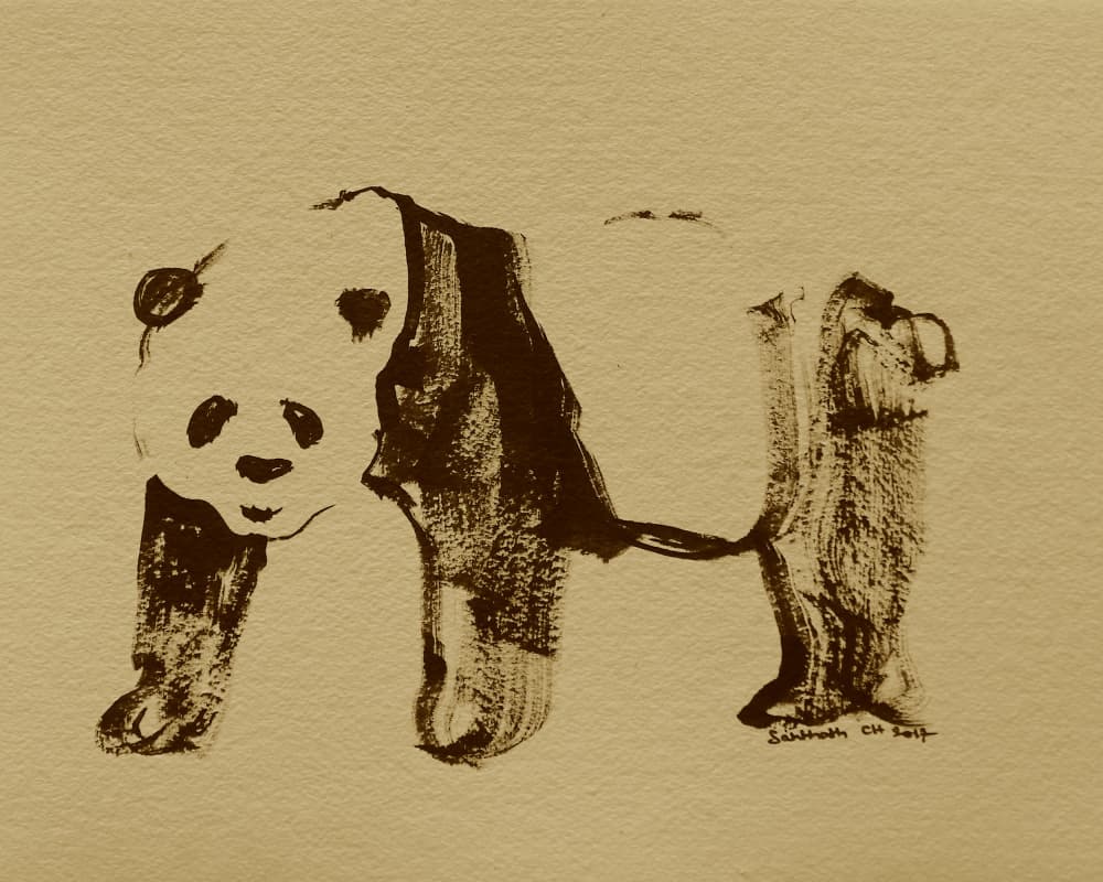 Stylized Panda Drawing by Santhosh ch — canvas wall art