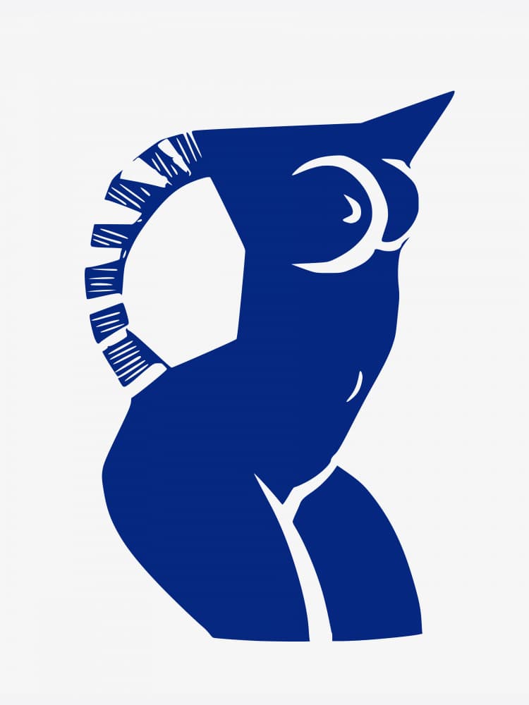 Abstract Blue Figure by Little Dean — canvas wall art