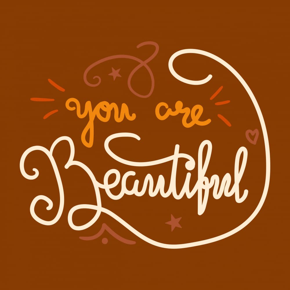 You Are Beautiful Script by Marika Barsrsind — canvas wall art