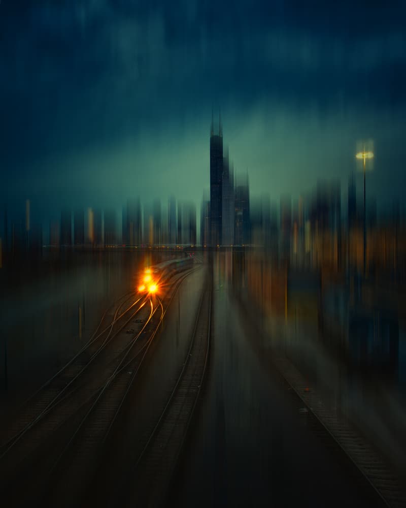 Urban Night Train by Yu Cheng — canvas wall art