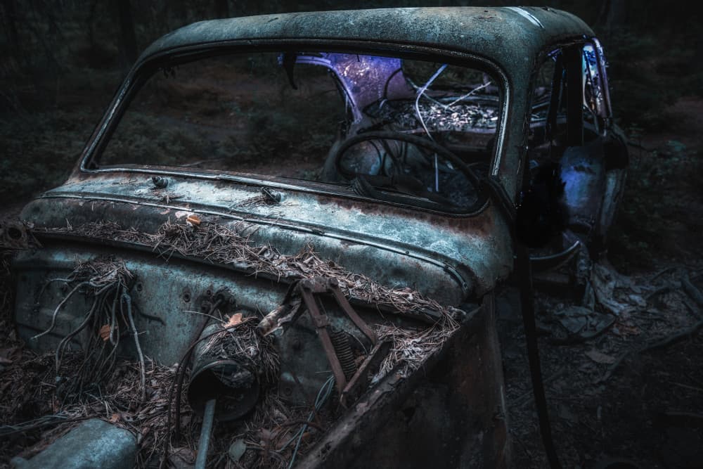 Forgotten Forest Car by Benny Pettersson — canvas wall art