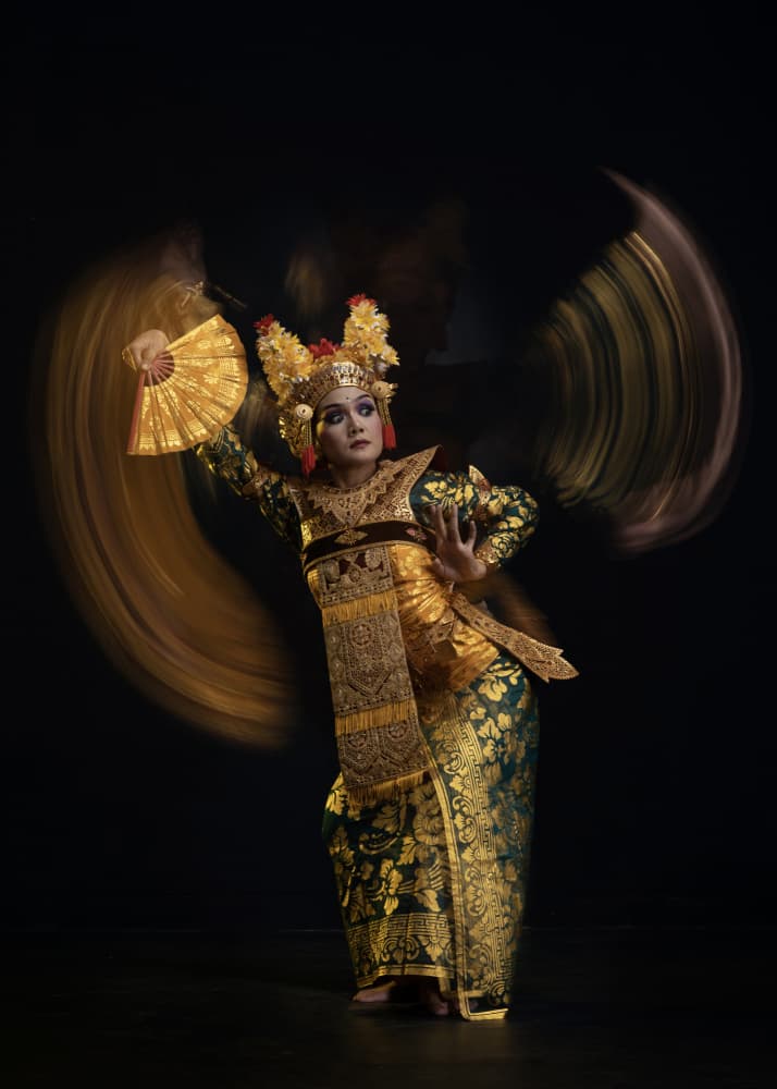 Balinese Dancer's Golden Swirl by Sita Gramich — canvas wall art