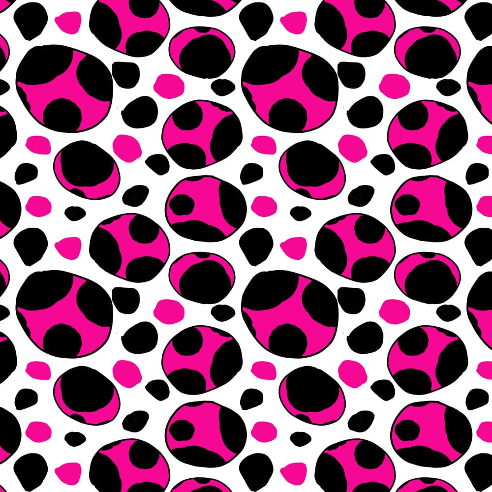 Pink Black Spots Pattern by Michele Channell — canvas wall art
