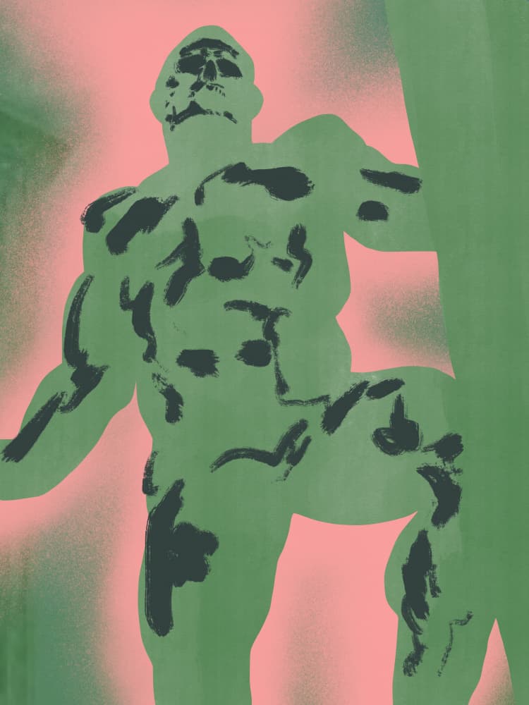 Dynamic Green Figure by Little Dean — canvas wall art