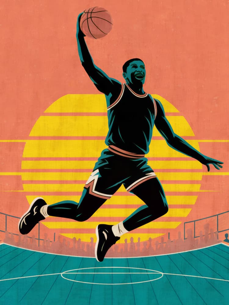 Sunset Slam Dunk by Andreas Magnusson — canvas wall art