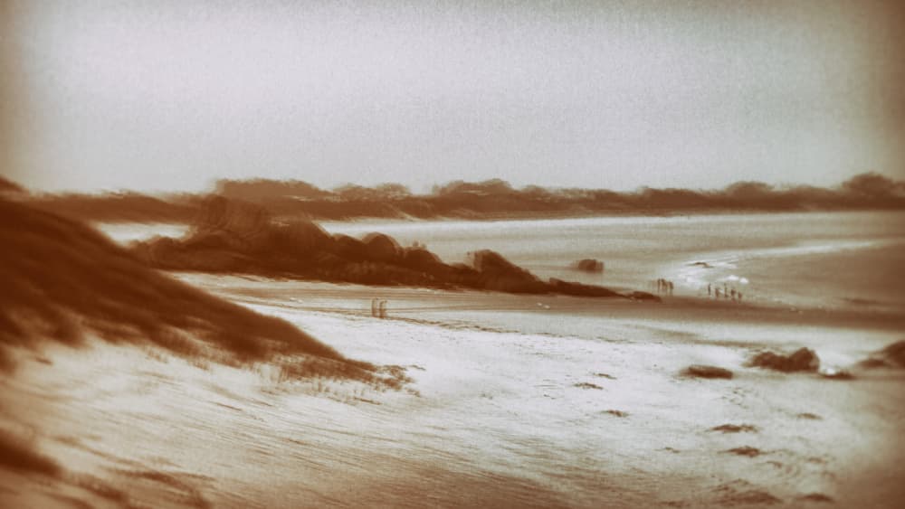 Dreamy Sepia Beach by Michelle Degryse — canvas wall art