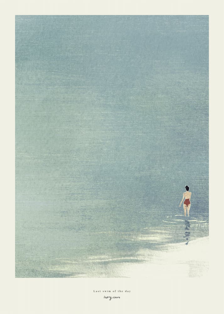 Woman In Tranquil Water by longwayhome — canvas wall art