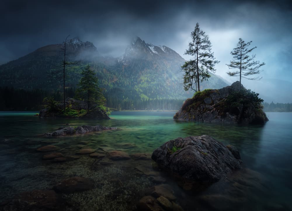 Moody Lake Islands by Juan Pablo de Miguel — canvas wall art