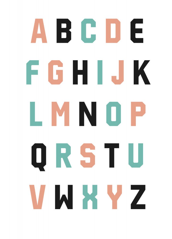 Modern Alphabet Chart by kathrinmay — canvas wall art