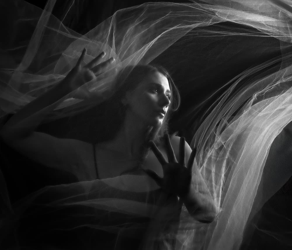 Ethereal Veiled Woman by Ruiqing P. — canvas wall art