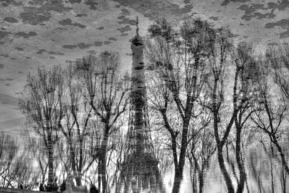 Eiffel Tower Winter Reflection by Philippe DEMARIA — canvas wall art