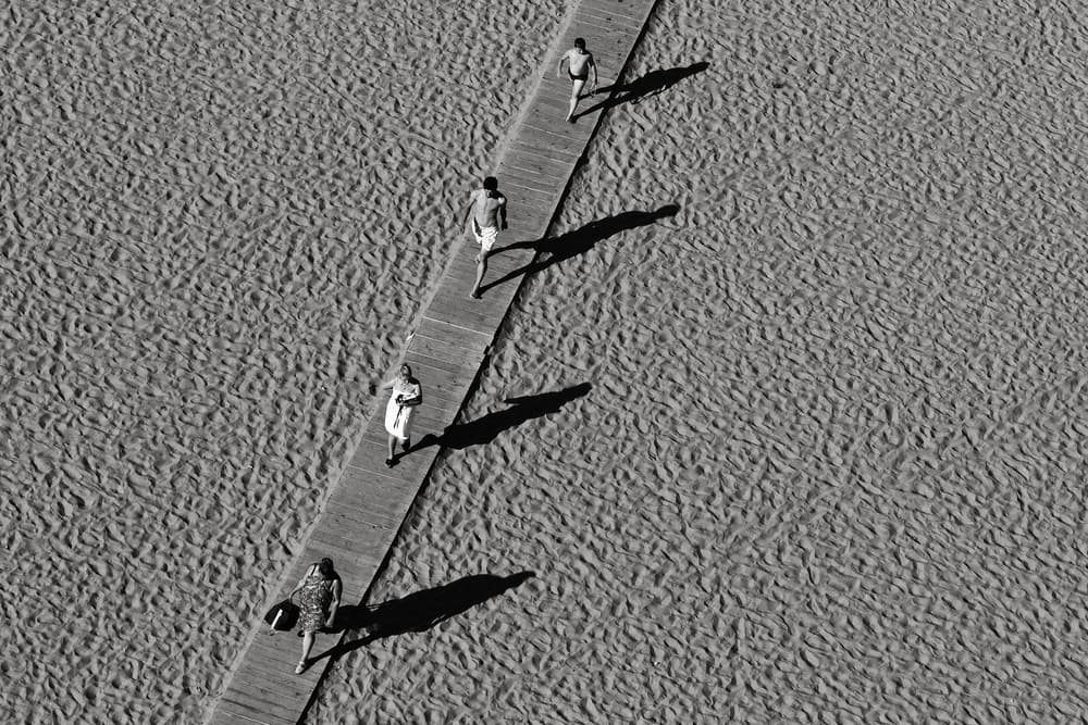 Beach Boardwalk Shadows by Elena Raceala — canvas wall art