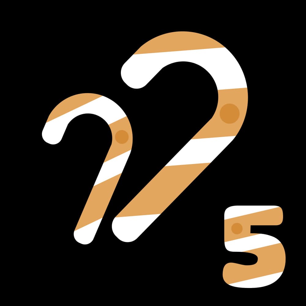 Candy Cane Numbers by Marika Barsrsind — canvas wall art